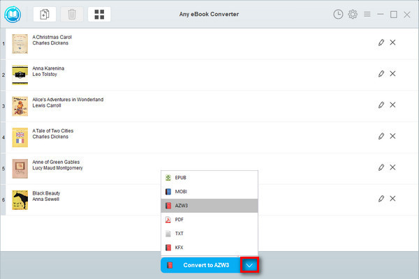 Choose AZW3 as Output Format