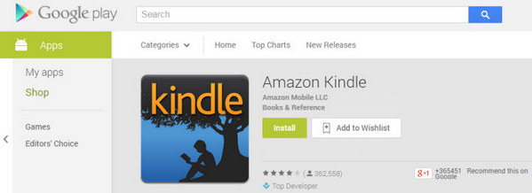 Search Kindle App on Google Play