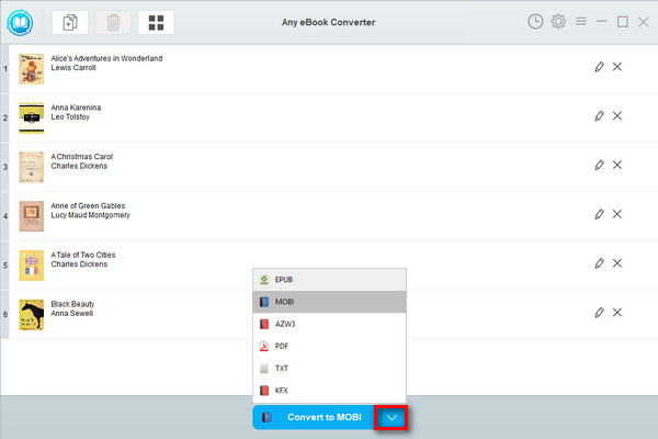 Choose MOBI as Output Format