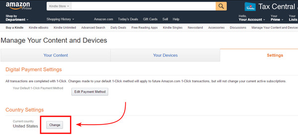 Change Amazon Account Region 