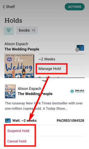 Libby Suspend Hold and Cancel Hold